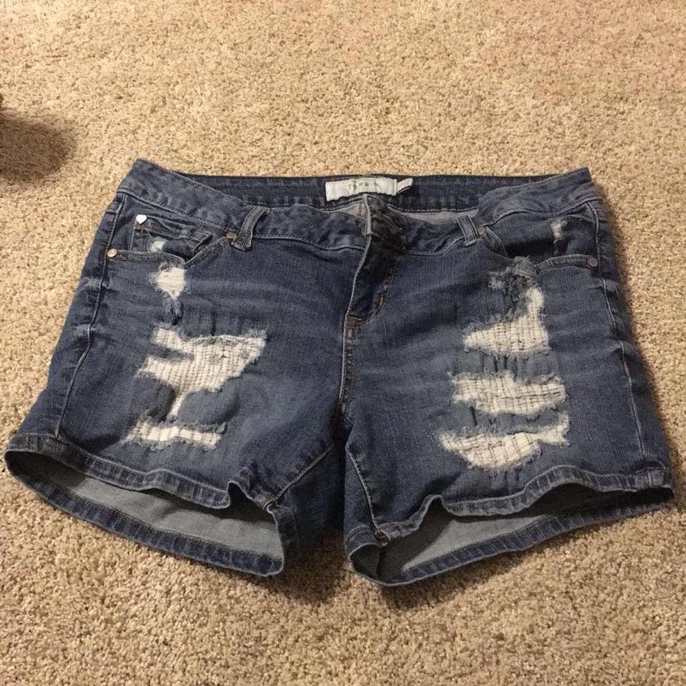 Distressed denim shorts size 12